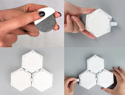 Touch Activated Hexagon Wall Lamp