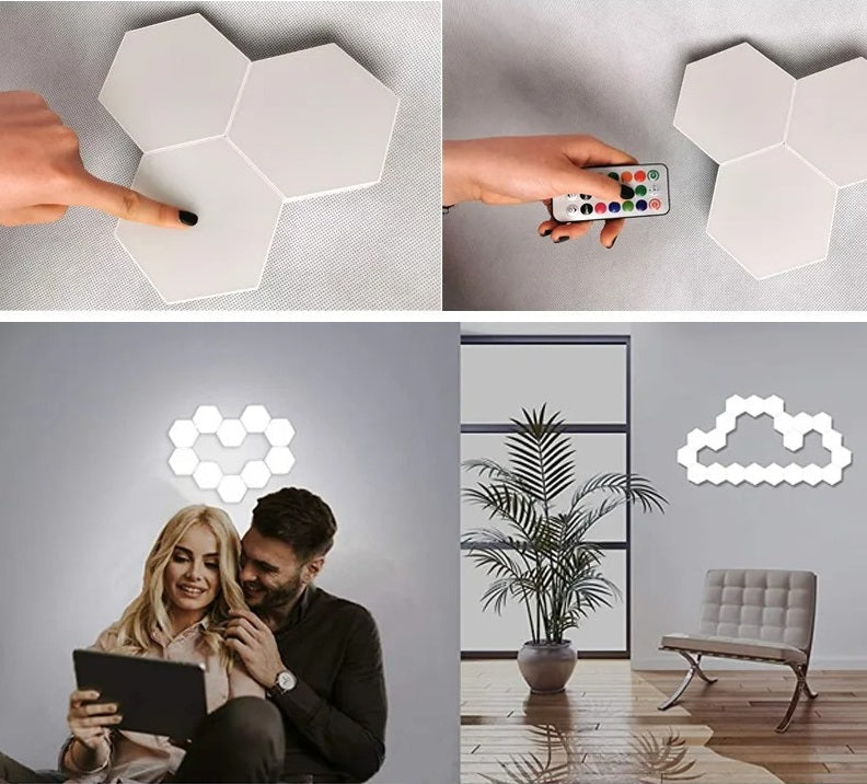 Touch Activated Hexagon Wall Lamp