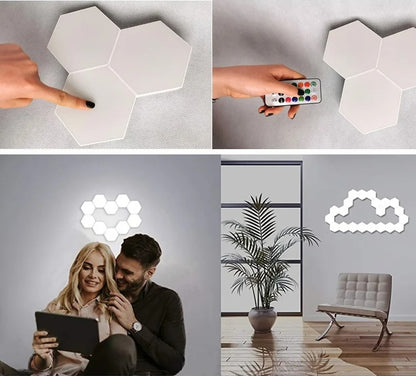 Touch Activated Hexagon Wall Lamp