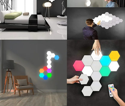 Touch Activated Hexagon Wall Lamp